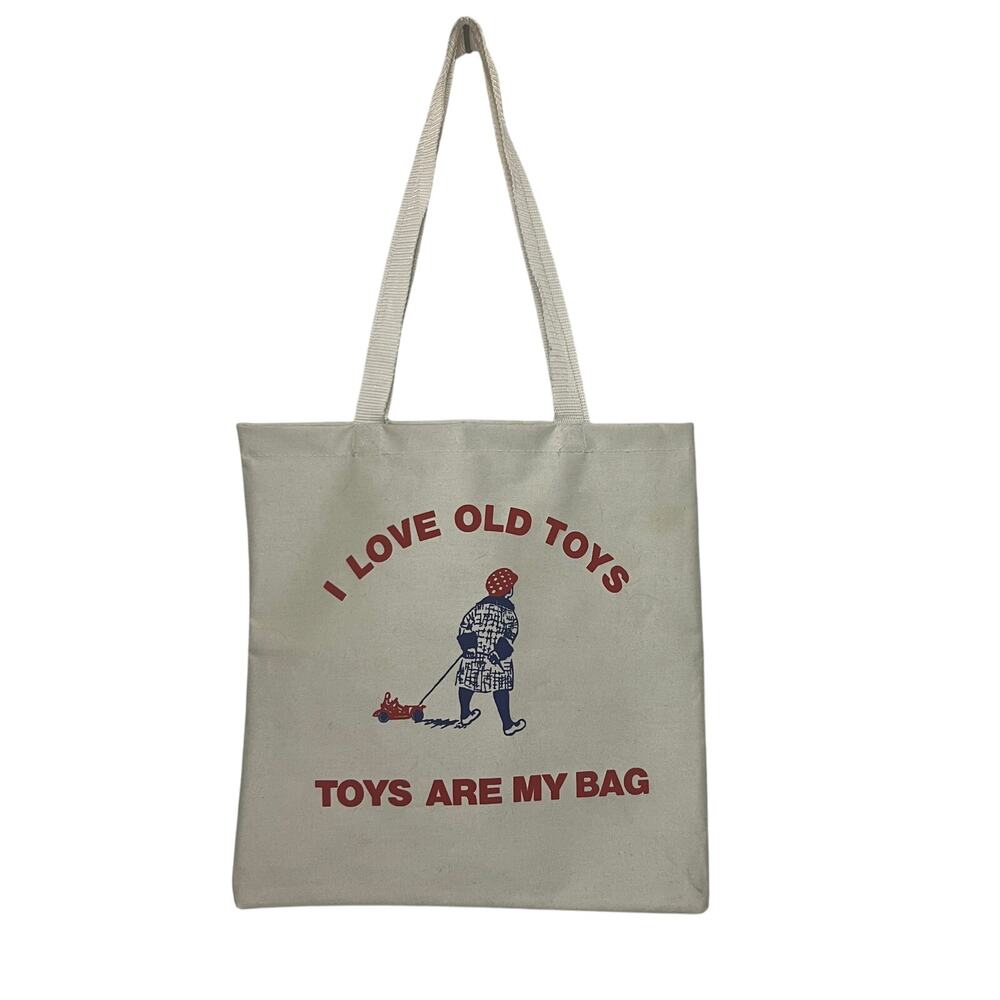 Vintage Antique Toy Collectors Canvas Tote Bag ACTA Graphic Print Taiwan